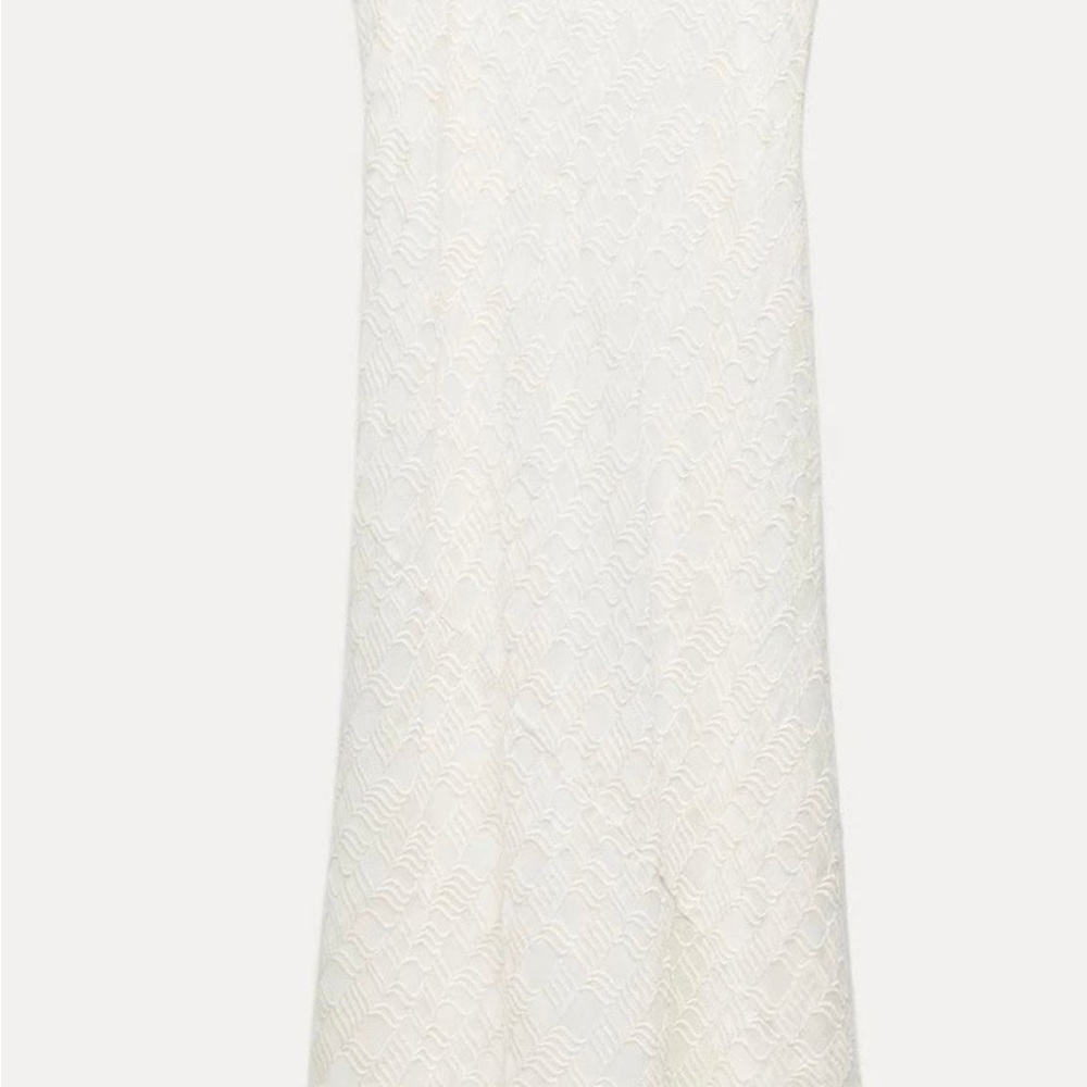 Zara White Textured Dress